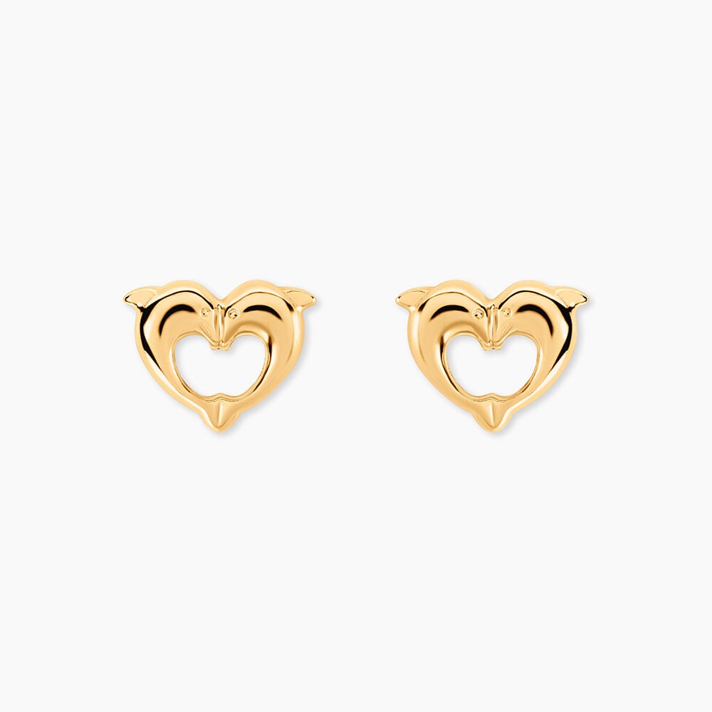 Boucles D'oreilles Puces Fulvie Double Dauphins Or Jaune - Puces Femme | Marc Orian