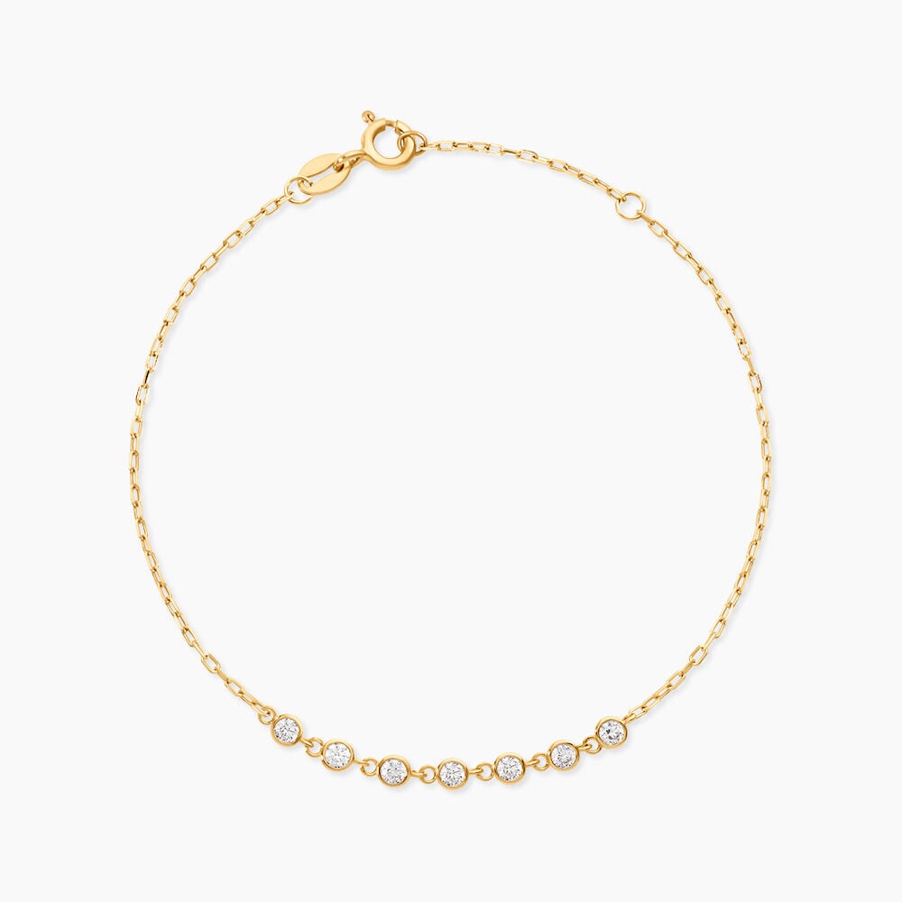 Bracelet Cinthya Argent Dor&eacute; A L'Or 750/1000 Oxyde De Zirconium - Bracelets cha&icirc;nes Femme | Marc Orian