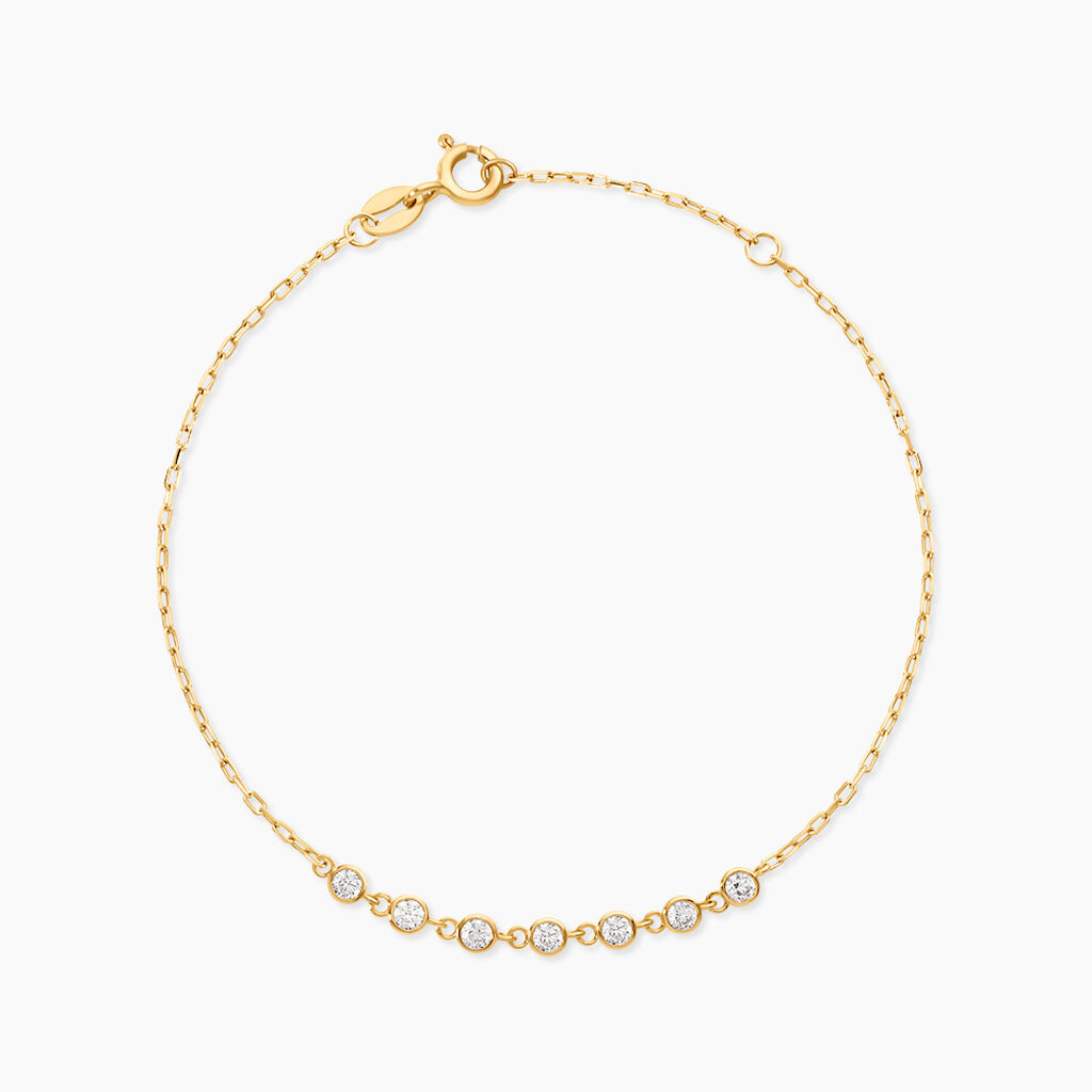 Bracelet Cinthya Argent Dor&eacute; A L'Or 750/1000 Oxyde De Zirconium - Bracelets cha&icirc;nes Femme | Marc Orian