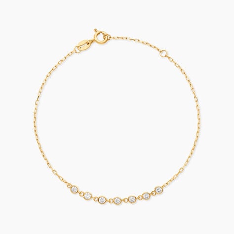 Bracelet Cinthya Argent Dor&eacute; A L'Or 750/1000 Oxyde De Zirconium - Bracelets cha&icirc;nes Femme | Marc Orian