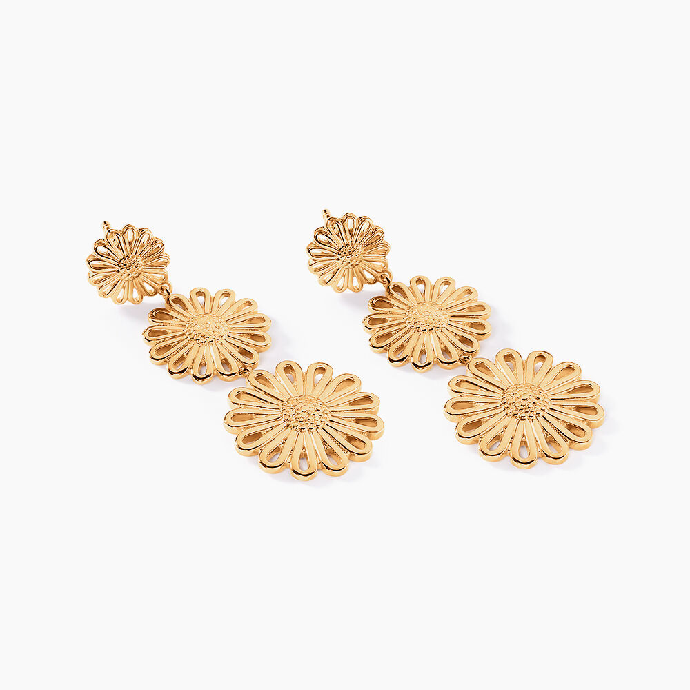 Boucles D'oreilles Pendantes Mahonia Plaqu&eacute; Or Dor&eacute; - Pendantes Femme | Marc Orian