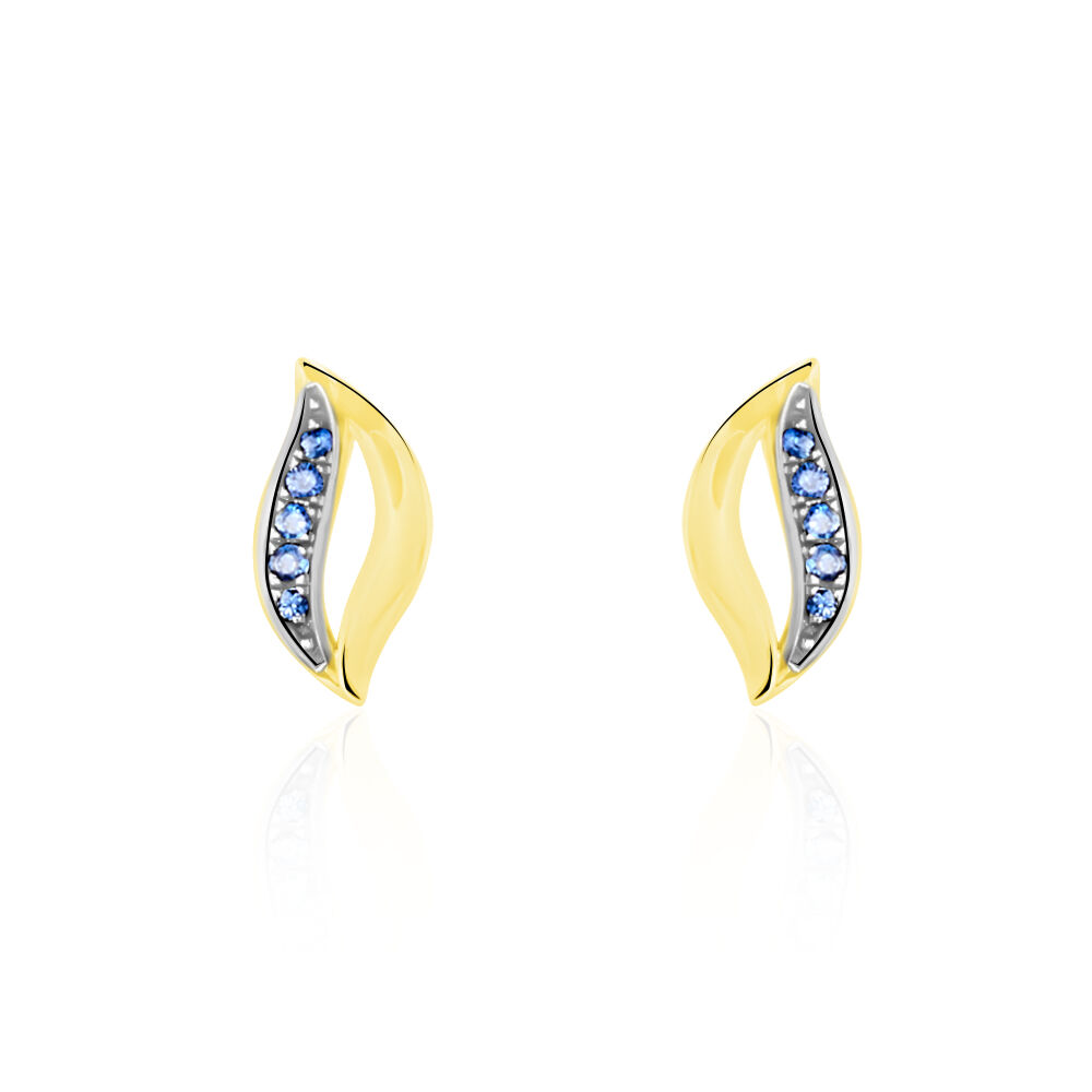Boucles D'oreilles Puces Urbice Or Jaune Saphir - Puces Femme | Marc Orian