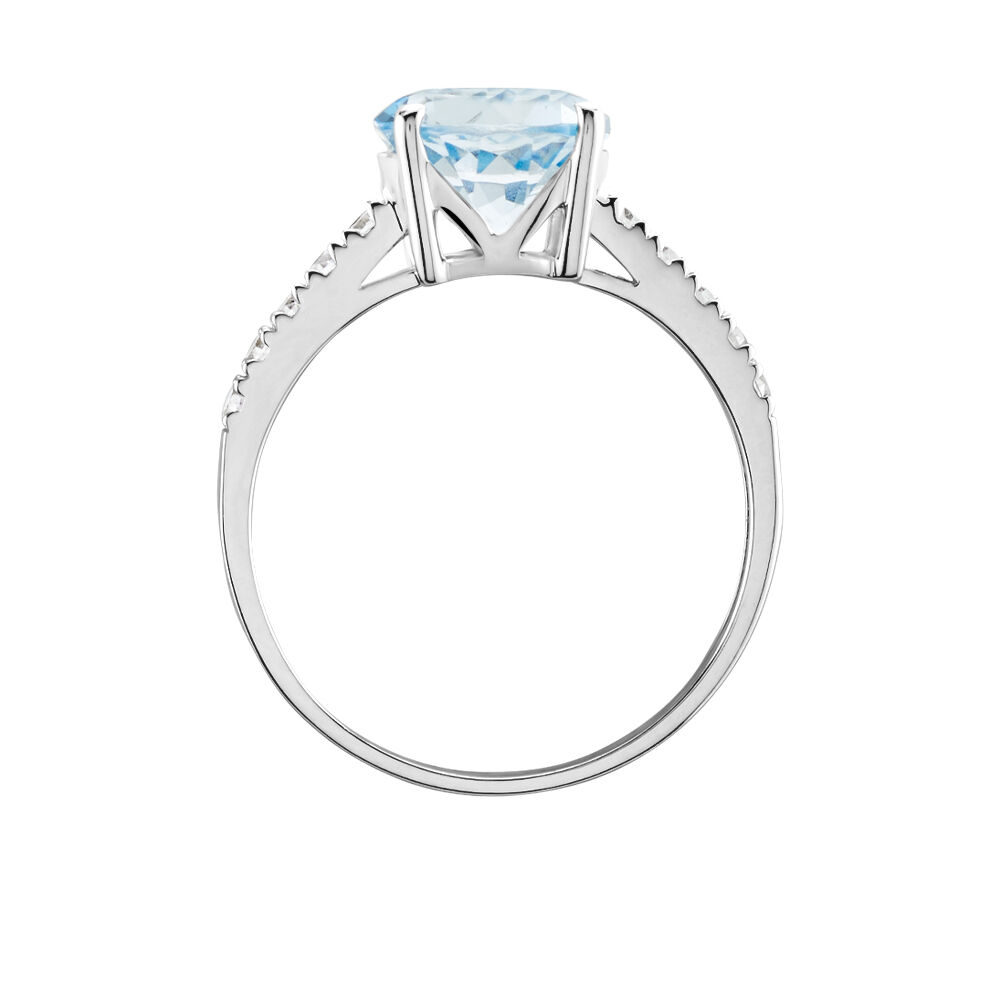 Bague Or Blanc Terese Topaze Oxydes De Zirconium - Bagues pierres fines Femme | Marc Orian