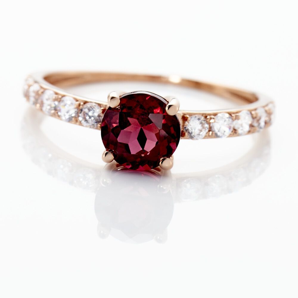 Bague Or Rose Monroe Rhodolite Oxydes De Zirconium - Bagues avec pierre Femme | Marc Orian