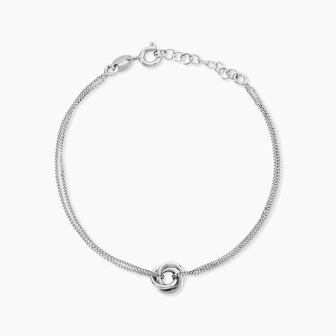 Bracelet Ariah Argent Blanc - Bracelets Anneaux Entrelaces Femme | Marc Orian