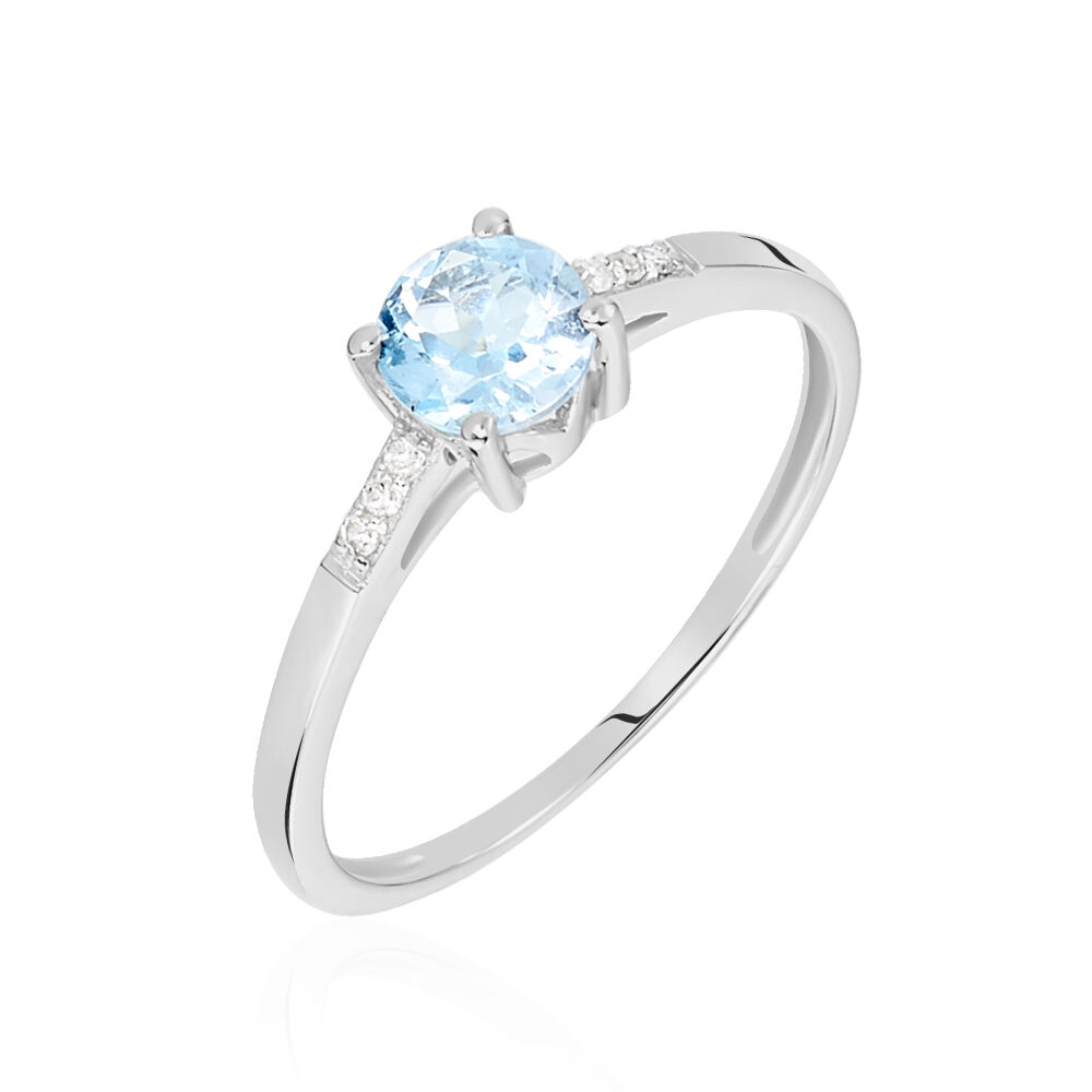 Bague Tarente Or Blanc Topaze Et Diamant - Bagues pierres fines Femme | Marc Orian
