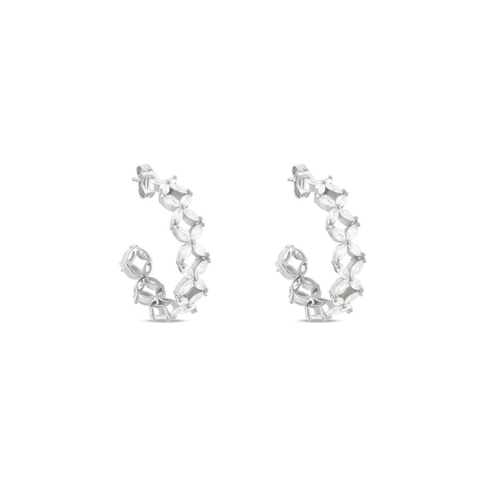 Créoles Julio Argent Blanc Oxyde De Zirconium - Créoles Femme | Marc Orian