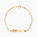 Bracelet Identit&eacute; Euzebia Maille Chemin De Fer Or Jaune - Gourmettes Enfant | Marc Orian