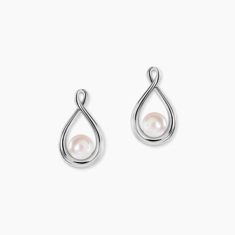Boucles D'oreilles Pendantes Layanne Argent Blanc Perle De Culture - Pendantes Femme | Marc Orian