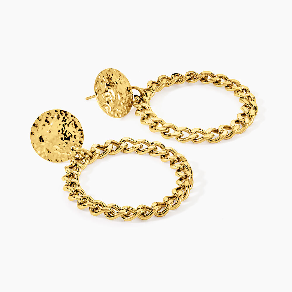 Boucles D'oreilles Pendantes Faro Acier Jaune - Pendantes Femme | Marc Orian