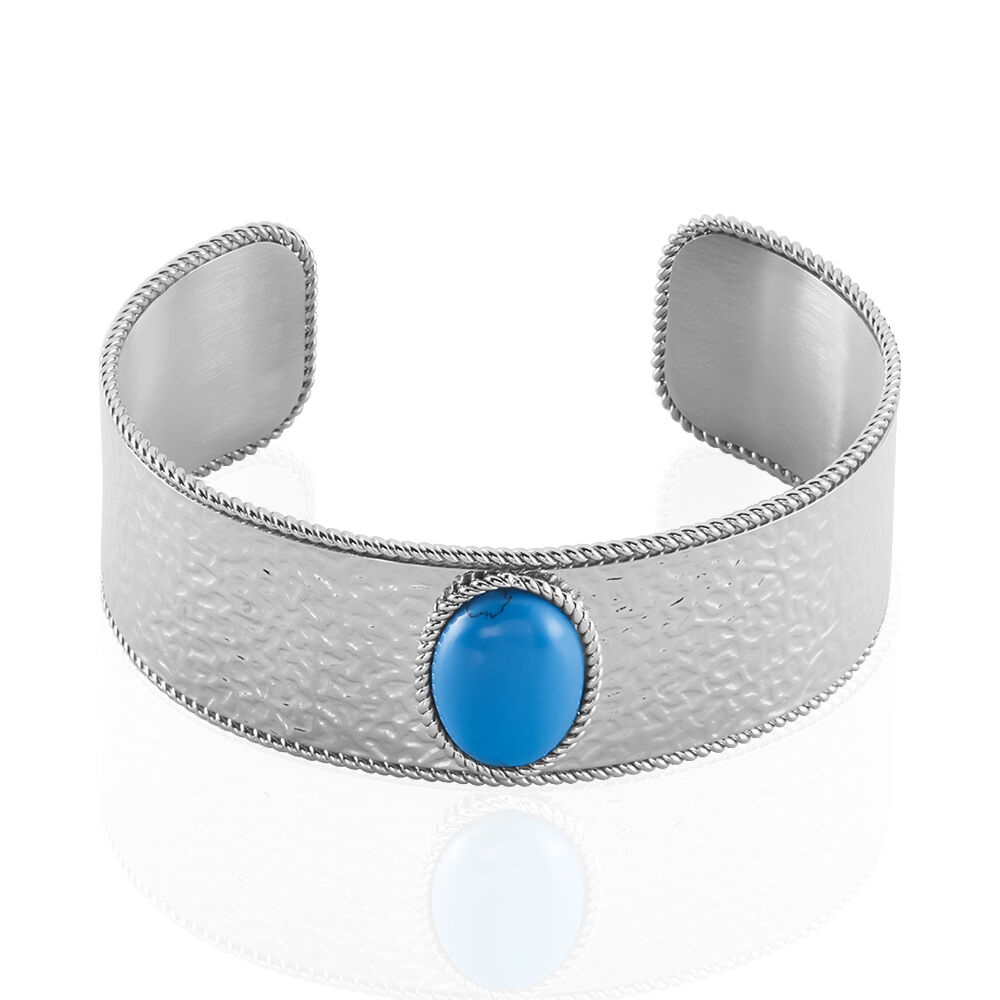 Bracelet Jonc Imagine Tiffany Acier Blanc Pierre De Synthese - Bracelets joncs Femme | Marc Orian