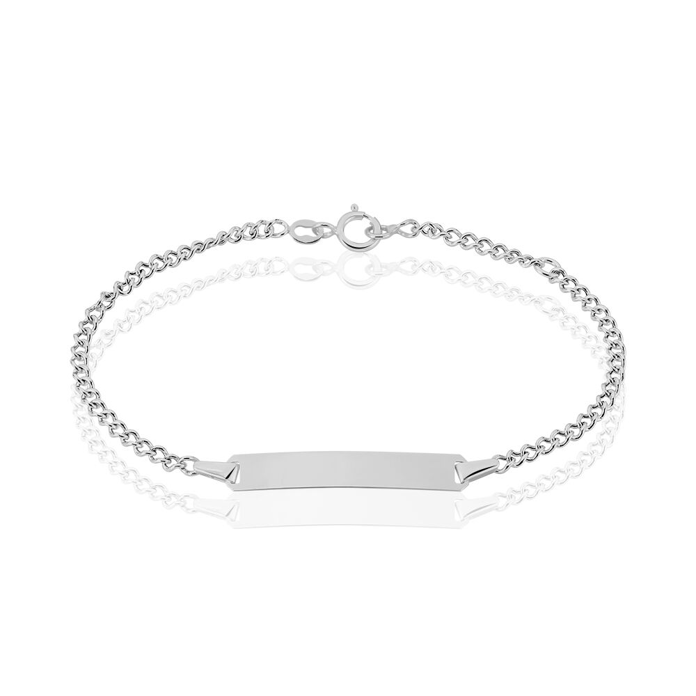 Bracelet Identit&eacute; Etheline Maille Gourmette Or Blanc - Gourmettes Enfant | Marc Orian