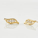Boucles D'oreilles Puces Caline Or Jaune Diamant - Puces Femme | Marc Orian