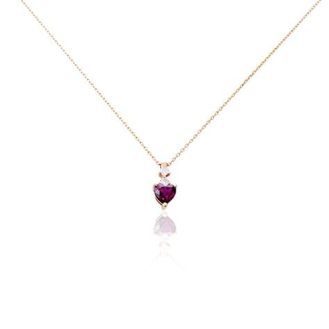 Collier Or Rose Samanta Rhodolite - Colliers avec pierres Femme | Marc Orian