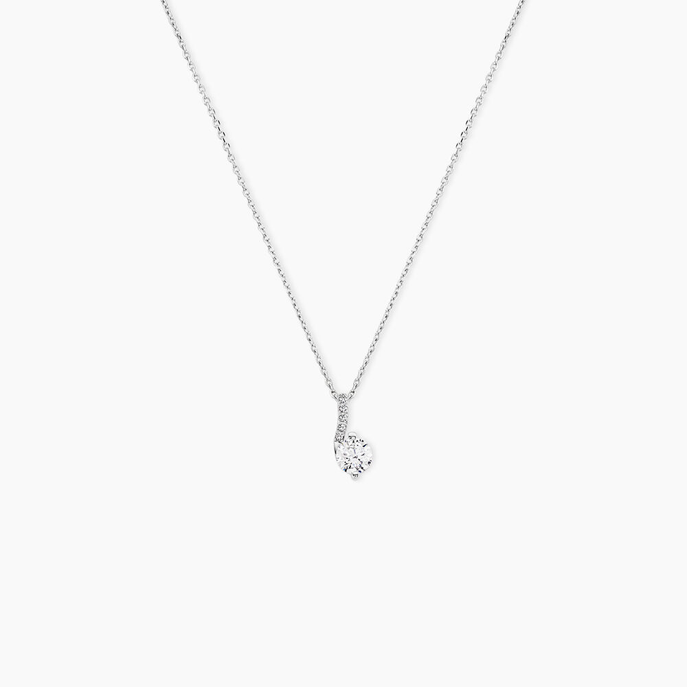 Collier Olly Or Blanc Oxyde De Zirconium - Colliers avec pierres Femme | Marc Orian