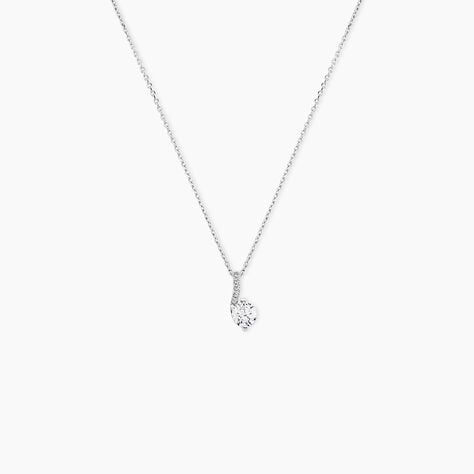 Collier Olly Or Blanc Oxyde De Zirconium - Colliers avec pierres Femme | Marc Orian