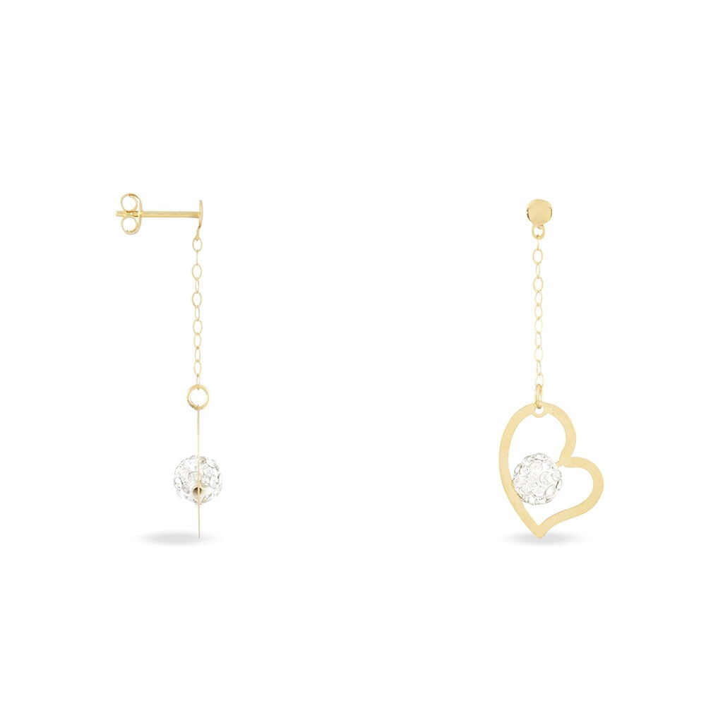 Boucles D'oreilles Pendantes Gwladys Or Jaune Strass - Pendantes Femme | Marc Orian