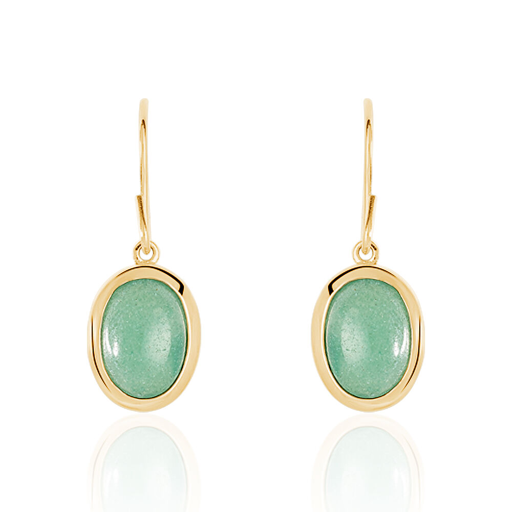 Boucles D'oreilles Pendantes Veina Plaqué Or Jaune Aventurine - Pendantes Femme | Marc Orian