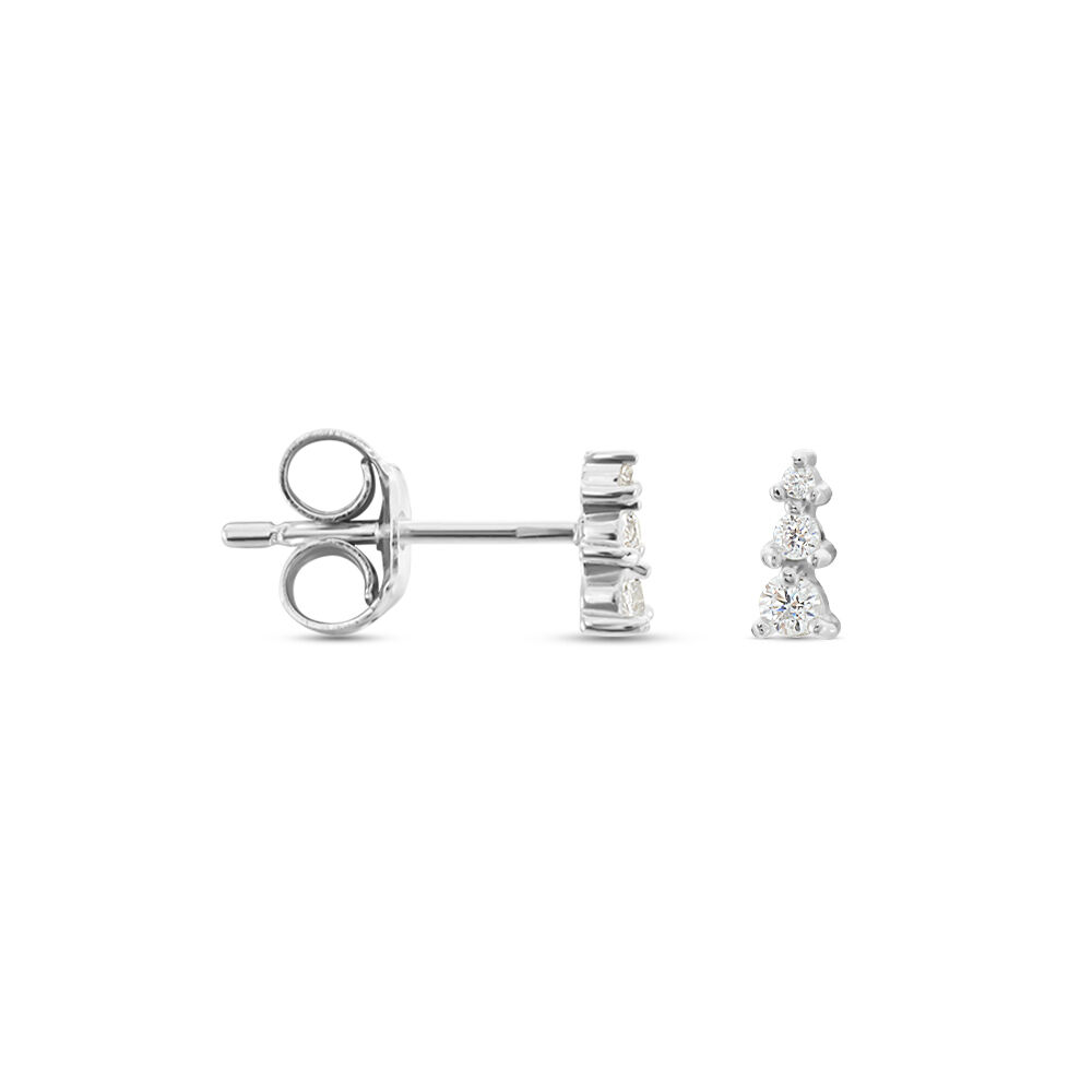 Boucles D'oreilles Puces Antonina Argent Blanc Oxyde De Zirconium - Puces Femme | Marc Orian