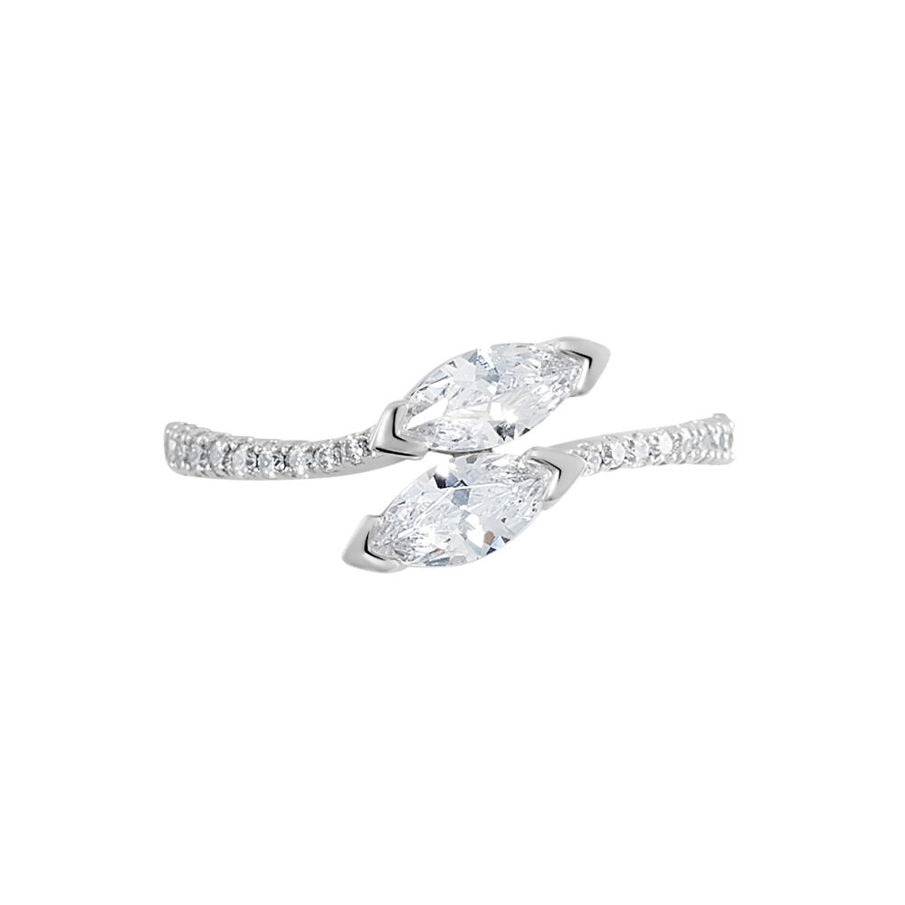 Bague Nevarte Argent Blanc Oxyde De Zirconium - Bagues avec pierre Femme | Marc Orian
