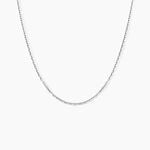 Cha&icirc;ne Igoa Maille For&ccedil;at Diamantee Or Blanc - Chaines Famille | Marc Orian