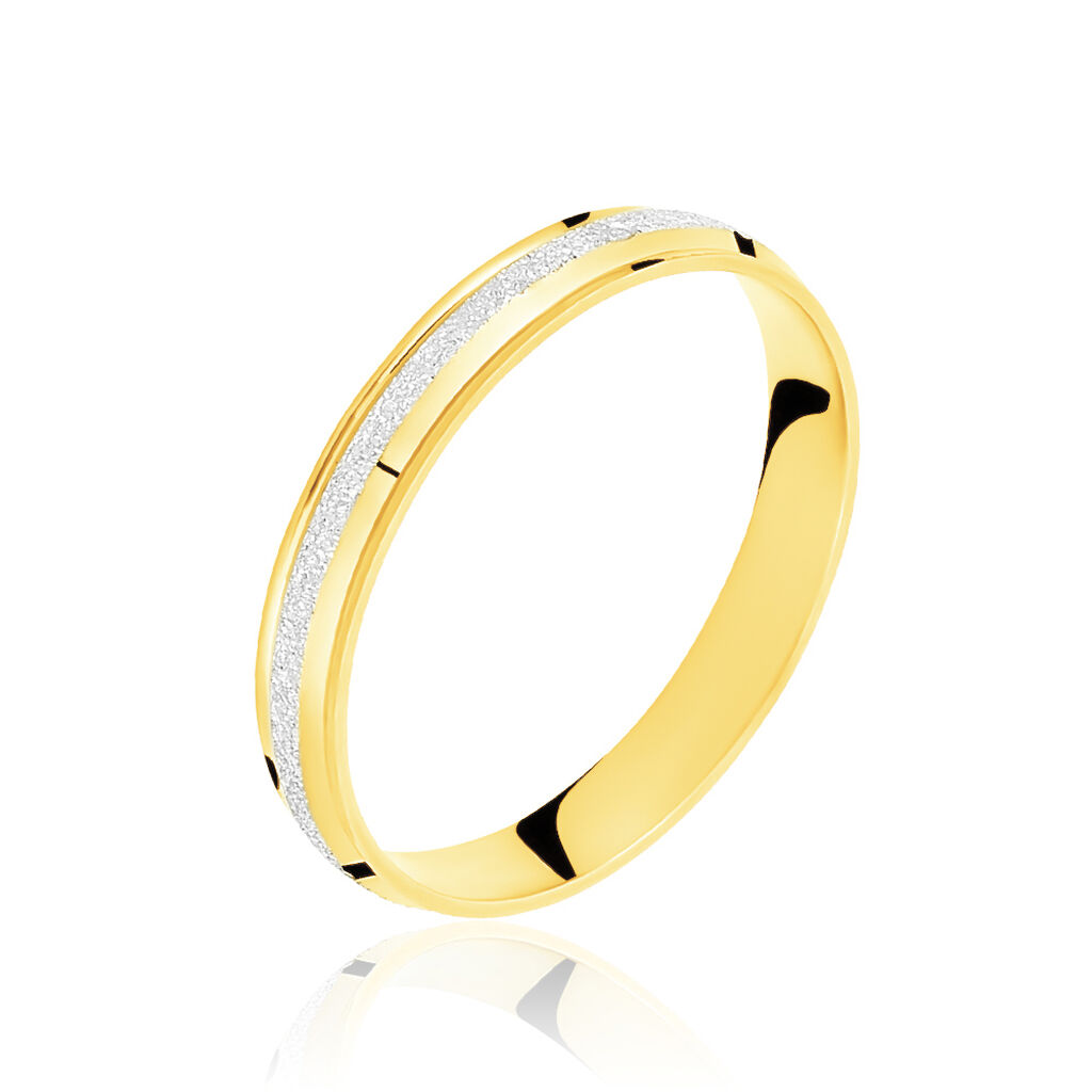 Alliance Caroline Sablee Demi Jonc Classique Or Bicolore - Alliances personnalis&eacute;es Femme | Marc Orian