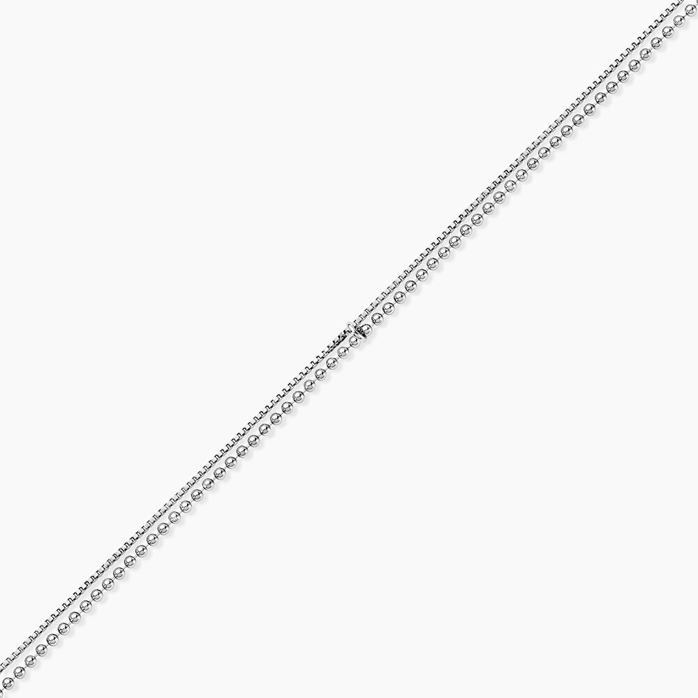 Cha&icirc;ne De Cheville Argent Blanc Steffert Oxydes De Zirconium - Chaines de cheville Femme | Marc Orian
