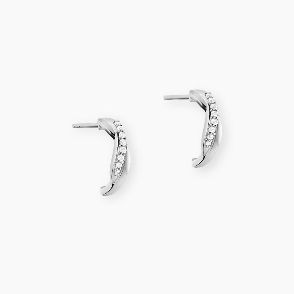 Cr&eacute;oles Llona Argent Blanc Oxyde De Zirconium - Cr&eacute;oles Femme | Marc Orian