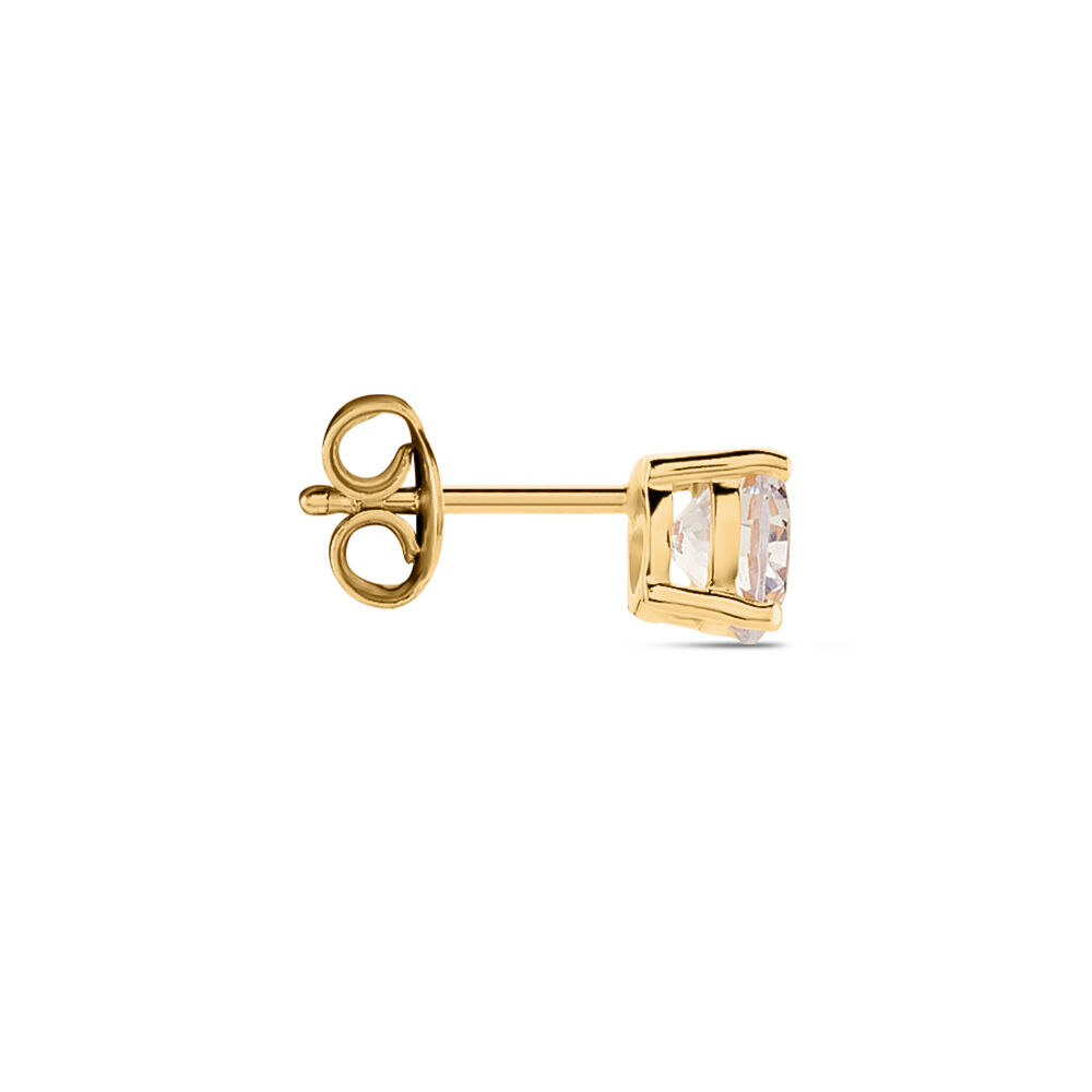 Boucle D'oreille Puce Unitaire Adam Plaqué Or Jaune Oxyde De Zirconium - Puces Homme | Marc Orian