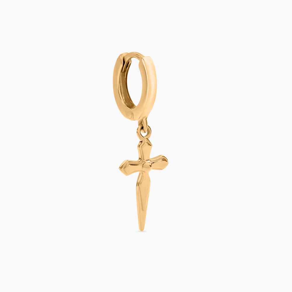 Cr&eacute;ole Unitaire Harvey Plaqu&eacute; Or Jaune - Piercings d'oreilles Homme | Marc Orian
