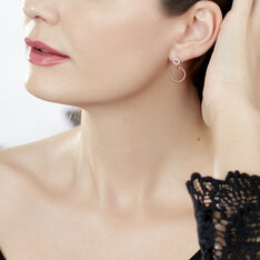Boucles D'oreilles Pendantes Jessya Argent Rose Oxyde De Zirconium - Boucles d'oreilles Pendantes Femme | Marc Orian