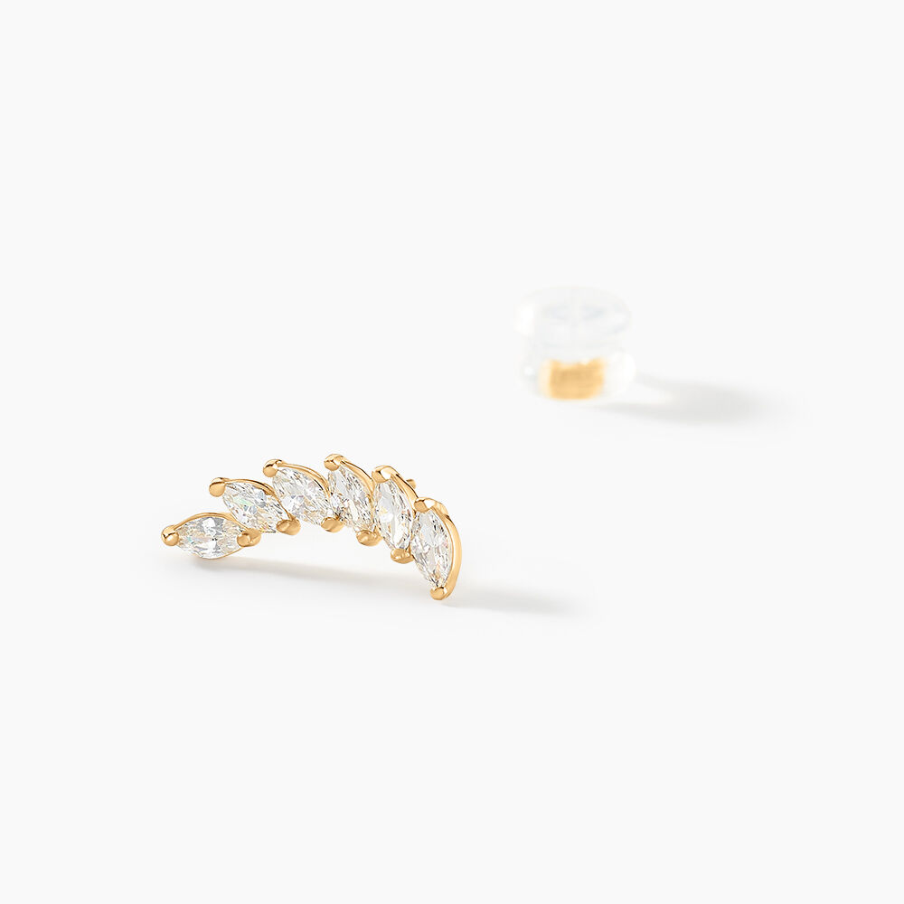 Bijoux D'oreilles Sparkle Or Jaune Oxyde De Zirconium - Piercings d'oreilles Femme | Marc Orian