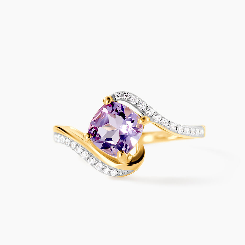 Bague Maria-serena Or Jaune Amethyste Et Oxyde De Zirconium - Bagues pierres fines Femme | Marc Orian