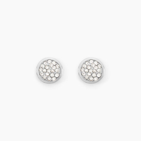 Boucles D'oreilles Puces Edmee Or Blanc Strass - Puces Femme | Marc Orian