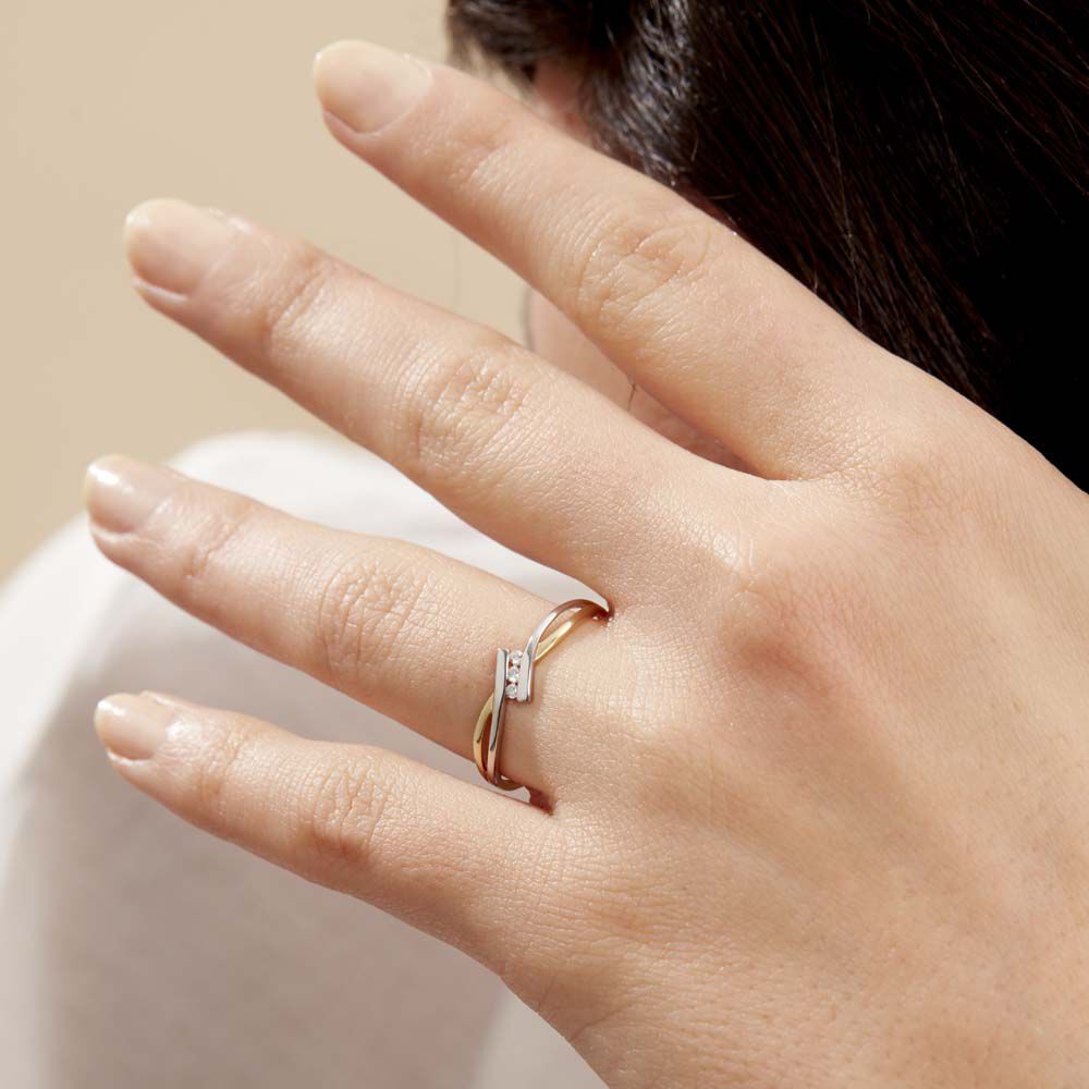 Bague Brixia Or Bicolore Diamant - Parures de mariage Femme | Marc Orian