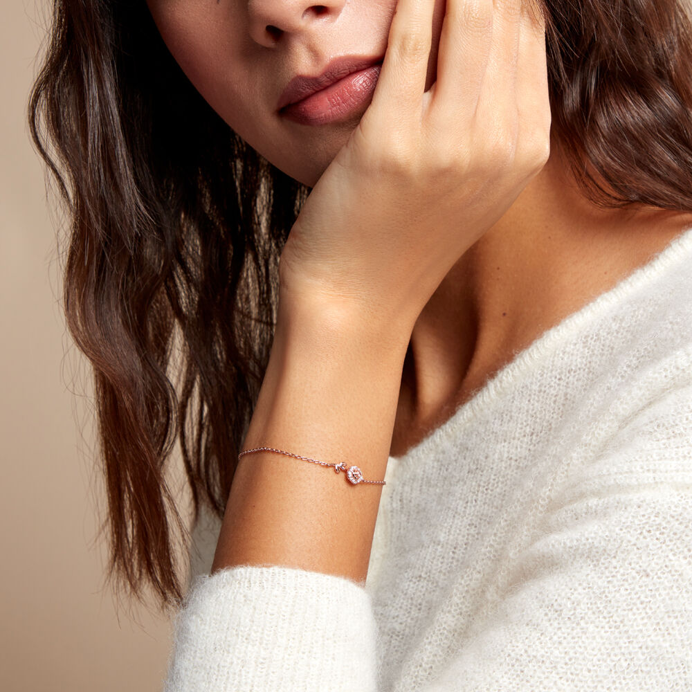 Bracelet Edenia Argent Rose Oxyde De Zirconium - Bracelets chaînes Femme | Marc Orian