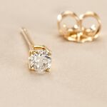 Boucle D'oreille Puce Unitaire Victoria Or Jaune Diamant - Puces Famille | Marc Orian