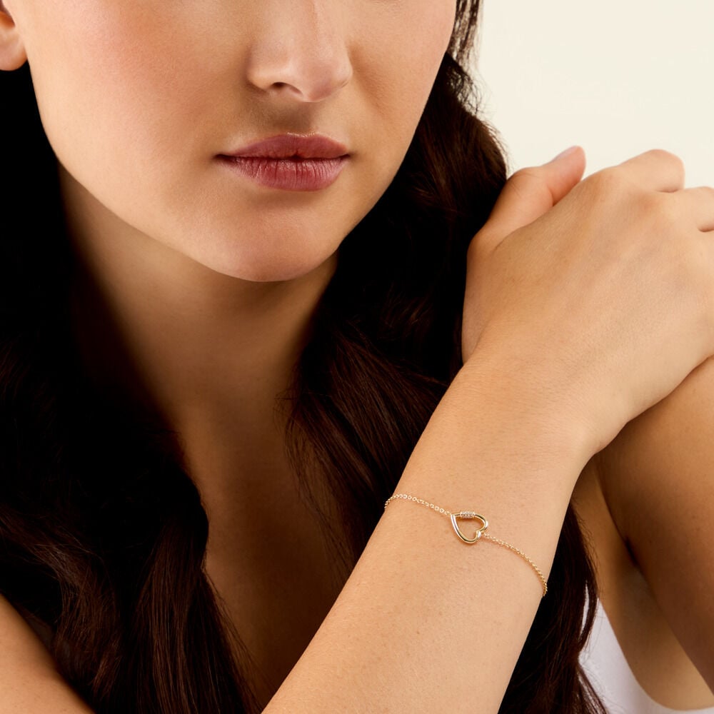 Bracelet Minie Argent Dor&eacute; A L'Or 750/1000 Oxyde De Zirconium - Bracelets cha&icirc;nes Femme | Marc Orian