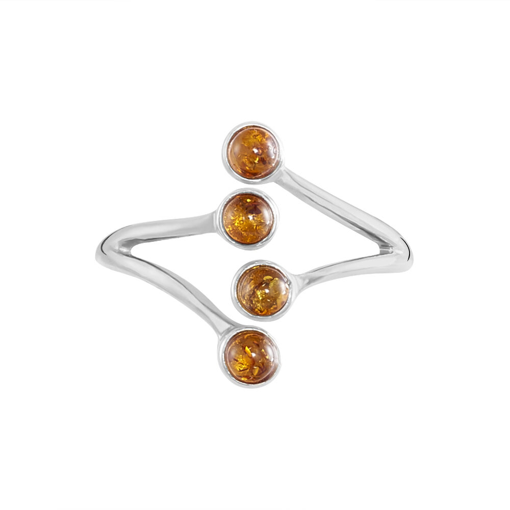 Bague Argent Blanc Accorus Ambre - Bagues vintage Femme | Marc Orian