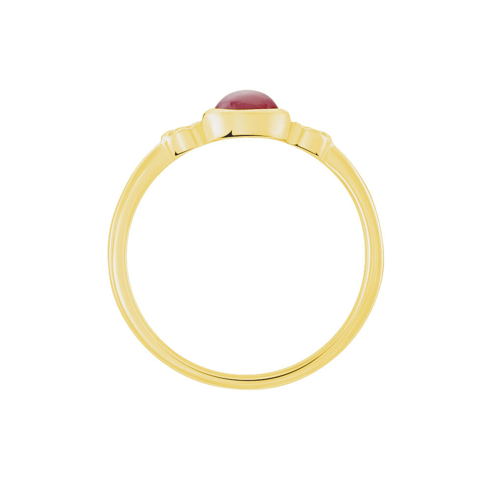 Bague Argent Dore Helko Calcedoine Rose - Bagues de promesse Femme | Marc Orian