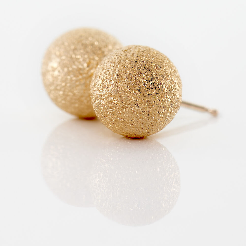 Boucles D'oreilles Puces Fidelia Boule Sablee Or Jaune - Puces Femme | Marc Orian