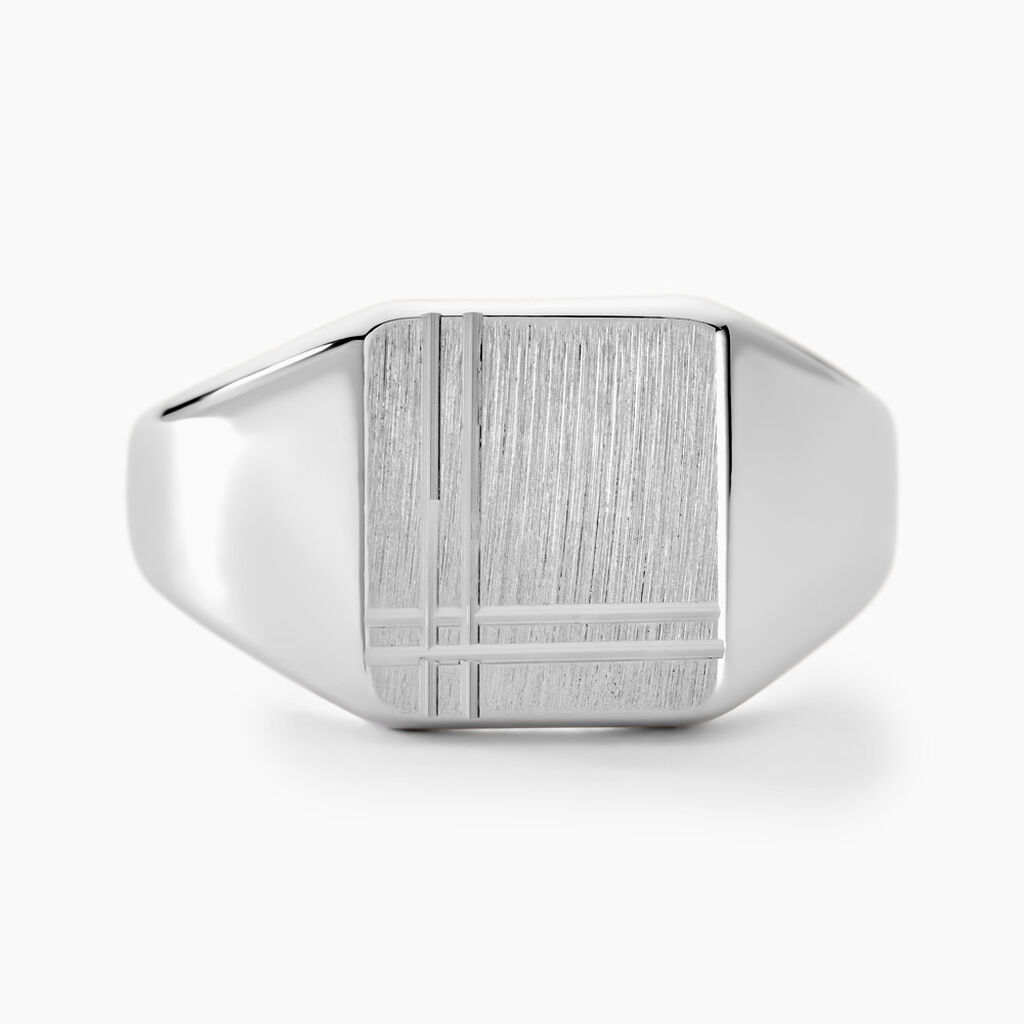 Chevalière Cillian Argent Blanc - Bijoux personnalisés Homme | Marc Orian