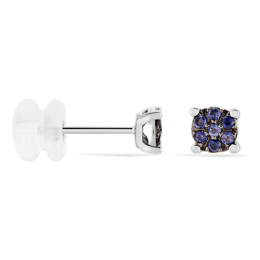 Boucles D'oreilles Puces Kate Or Blanc Saphir - Puces Femme | Marc Orian