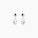 Boucles D'Oreilles Pendantes Fishke Argent Blanc Oxyde De Zirconium - Pendantes Femme | Marc Orian