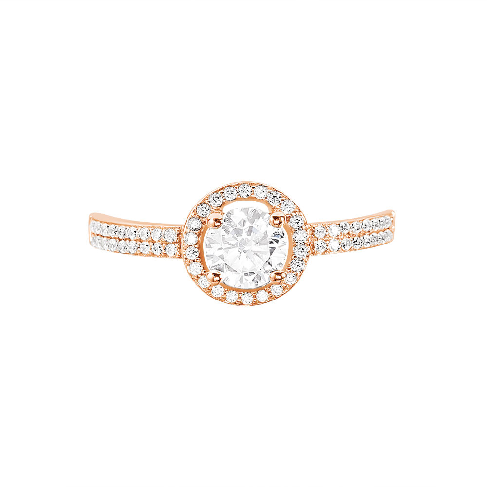 Bague Garine Or Rose Oxyde De Zirconium - Solitaires Femme | Marc Orian