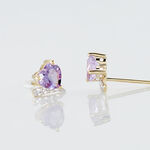 Boucles D'oreilles Puces Eva Or Jaune Amethyste Et Oxyde De Zirconium - Puces Femme | Marc Orian