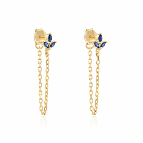 Boucles D'oreilles Pendantes Erma Plaqué Or Doré Oxyde De Zirconium - Pendantes Femme | Marc Orian