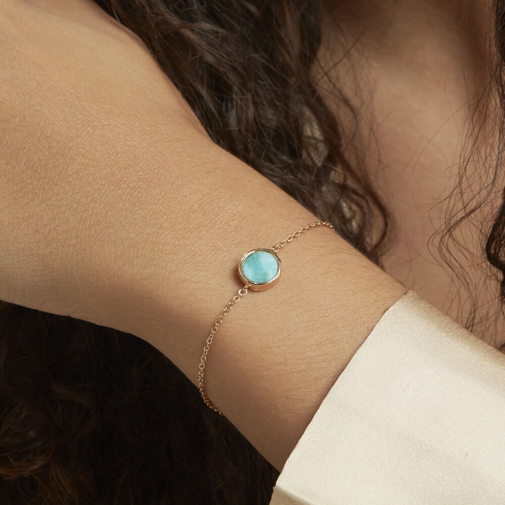 Bracelet Plaqué Or Neassa Amazonite - Bracelets Medailles Femme | Marc Orian