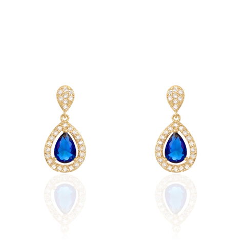 Boucles D'oreilles Pendantes Brigita Plaqué Or Pierre De Synthese - Pendantes Femme | Marc Orian