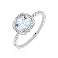 Bague Or Blanc Adrienne Topaze Oxydes De Zirconium